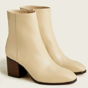 J Crew Sadie stacked heel ankle boot 8.5 nwt leather